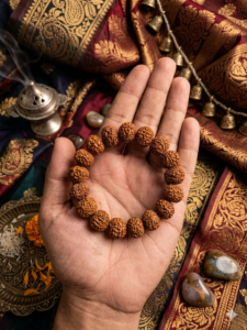 100% Natural And Pure 7 Mukhi Abhimantrit Rudraksh Bracelet , Best Benefit For Money Attraction and Positive Result in Sadhesati