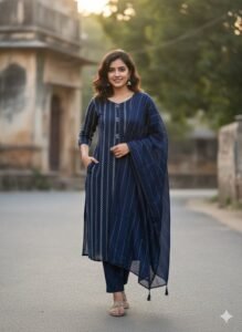 Get Smart Wear Alliance Embroidered Kurta, Trouser/Pant & Dupatta Set