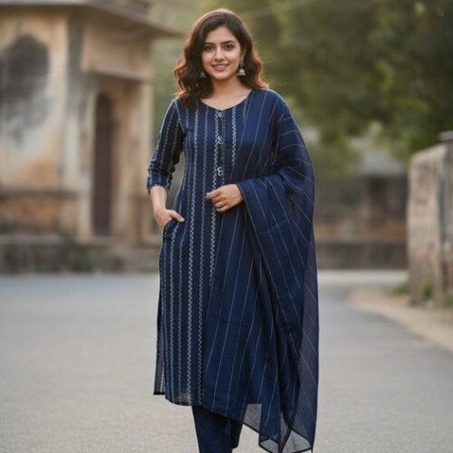 Get Smart Wear Alliance Embroidered Kurta, Trouser/Pant & Dupatta Set