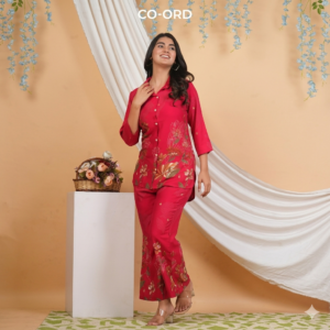 Reyansh24-Pink Co-Ord Set with Palazzo Pants